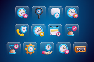 Clock 3D Icon