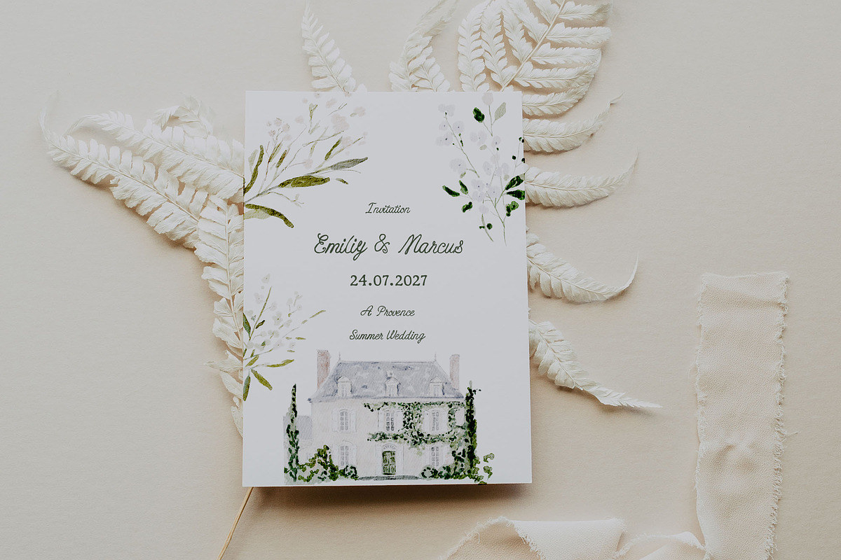 Handdrawn French Cottage Watercolor, an Object Graphic by Laras Wonderland (Photo 7 of 12)
