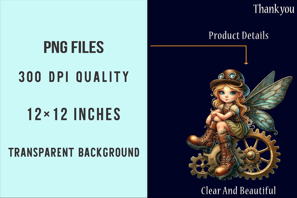 Steampunk Fairy Clipart PNG, an Illustration by SinaCreation (Photo 4 of 5)