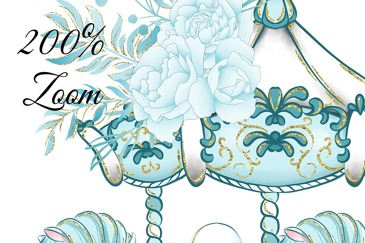 Carousel in blue, an Illustration by DarinaDigital (Photo 4 of 4)