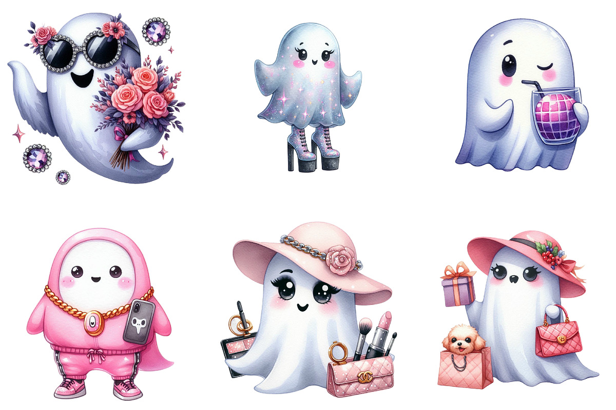 Cute Boujee Ghost Sublimation, an Illustration by DreamArtGraphic (Photo 3 of 5)