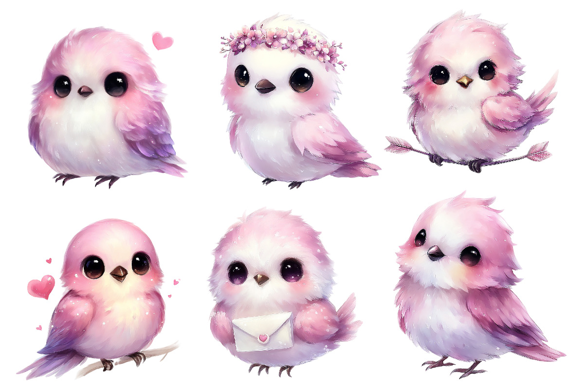 Valentine Day Cute Birds Clipart PNG, an Illustration by Designworld (Photo 3 of 5)