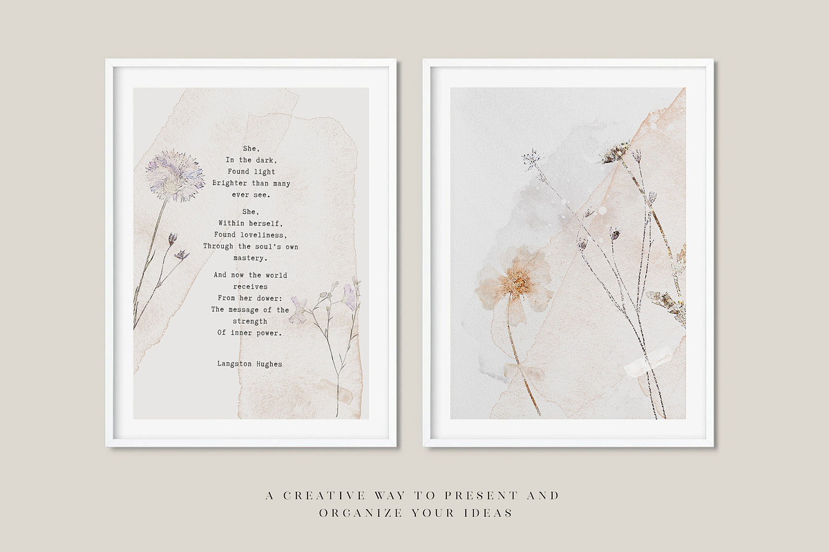 Pressed Flowers & Brush Strokes Png, an Object Graphic by by creative paper (Photo 11 of 17)