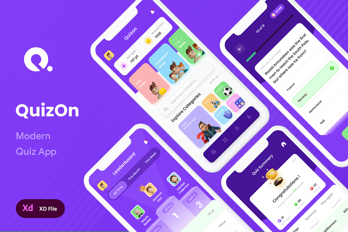 Online Quiz App| Exam App| QuizOn Creative Market