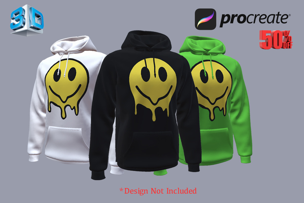 3D Model Hoodie for Procreate App, an Object 3D Model by Shorty Graphics Shop (Photo 1 of 6)