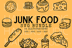 55 Junk Food SVG Illustration