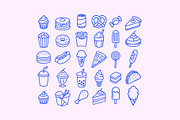 Fast Food icons, an Outline Icon by GraphicsByKassy (Thumbnail 2 of 6)