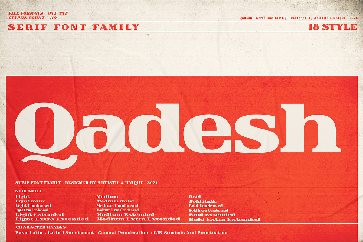 Qadesh - Serif font family, a Serif Font by Artistic & Unique (Photo 7 of 15)