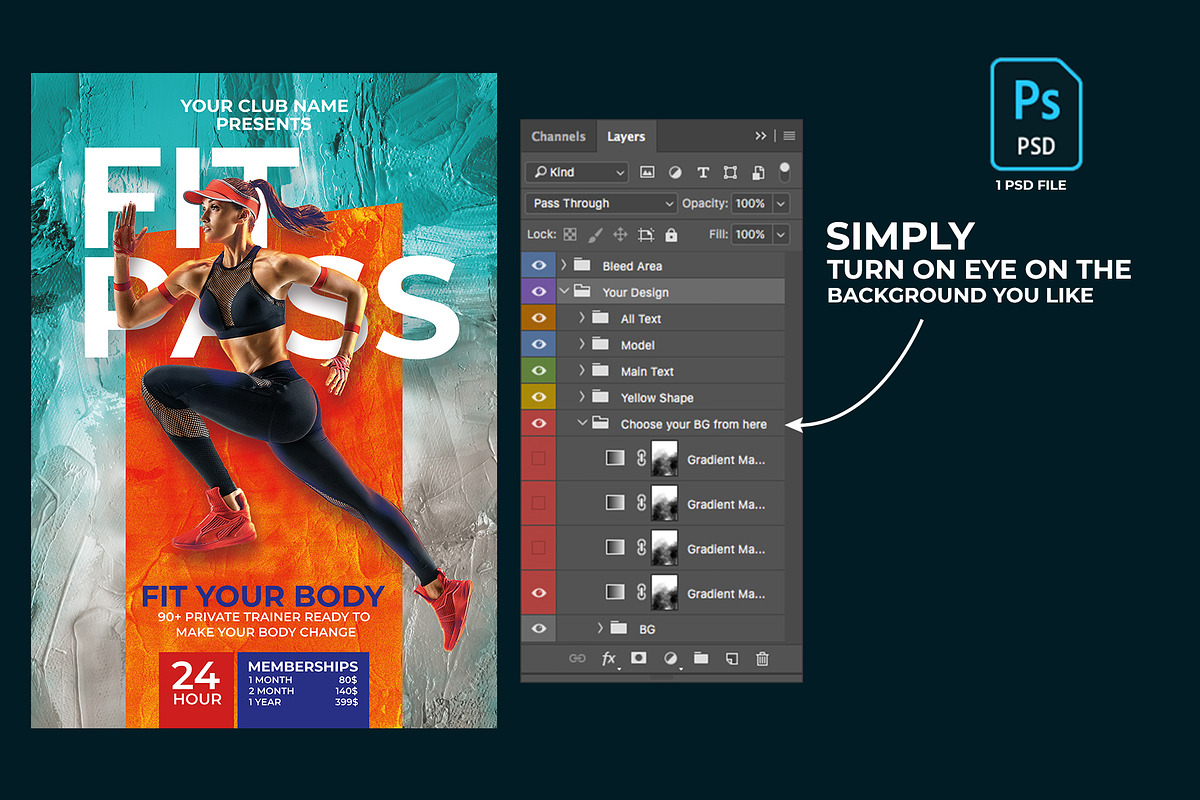 Gym Flyer, Poster Template, a Flyer Template by bunebx (Photo 3 of 5)