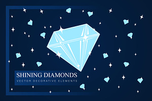 Isolated Vector Shining Diamonds, a Decorative Illustration by UoaHH