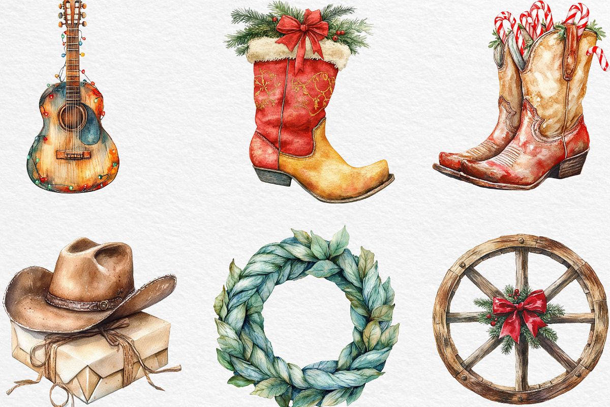 Western Christmas Clipart, an Illustration by Black Bird Studio (Photo 3 of 6)