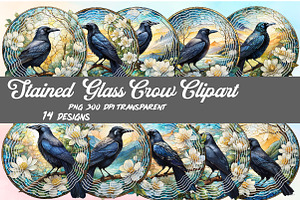 Crow Stained Glass Png Sublimation