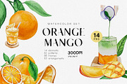 Watercolor - Orange and Mango, a Decorative Illustration by bylin_illustration (Thumbnail 1 of 6)