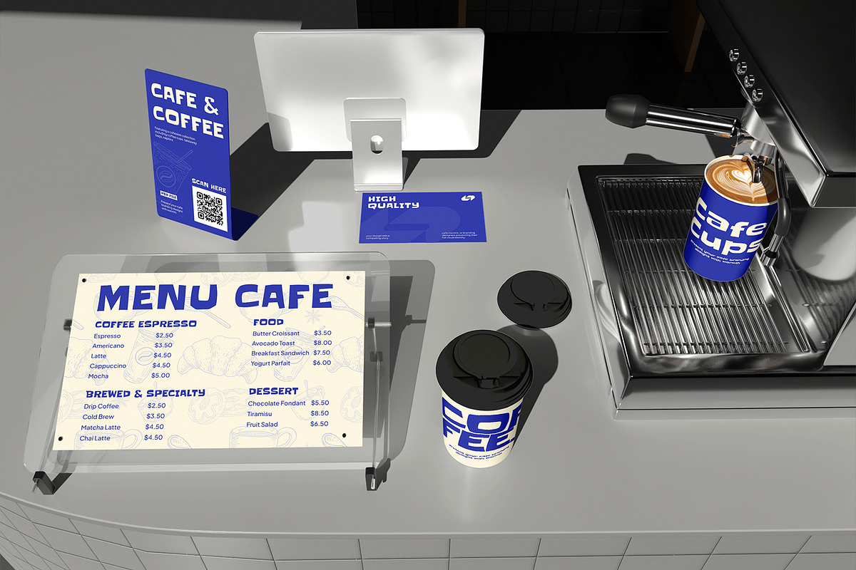 Cafe & Coffeeshop Branding Mockup, an Advertising Mockup by Permadi Creative (Photo 5 of 5)