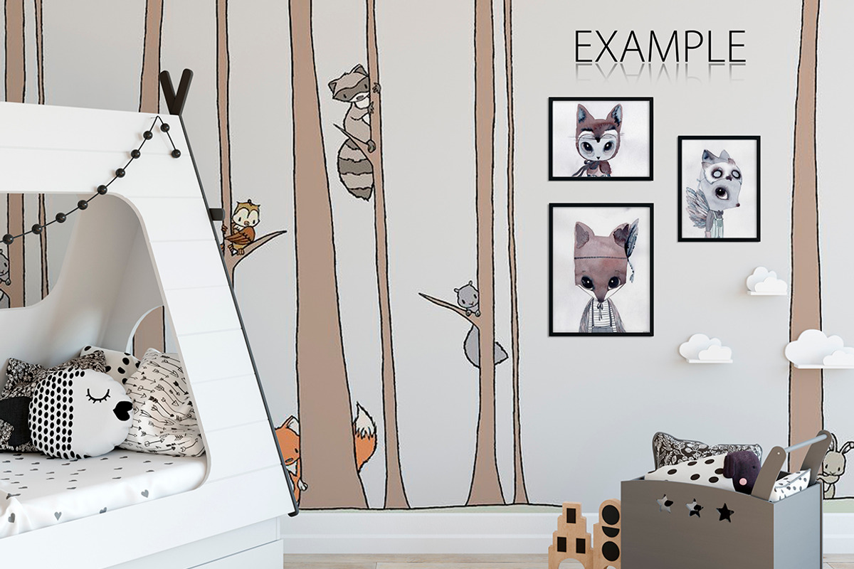 KIDS WALL & FRAMES Mockup Bundle - 3, a Print Template by Yuri-U (Photo 12 of 33)