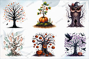 Watercolor Halloween Tree Clipart, a Graphic by designcity5 (Thumbnail 2 of 5)