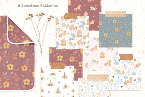 Unicorn Clipart. Patterns.