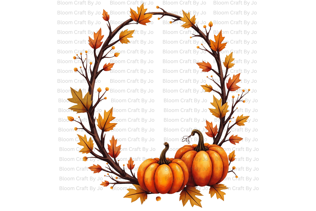 Pumpkin Wreaths and Frames, a Decorative Illustration by Bloom Craft Creations (Photo 4 of 12)