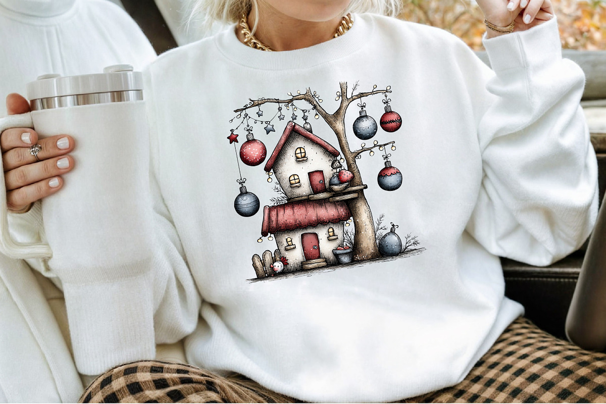 Whimsical Christmas House Clipart, an Illustration by Sublimation Artist (Photo 4 of 6)