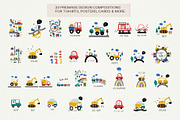 Kids Cars Clipart & Map Creator, a Transportation Illustration by Irina Ostapenko (Thumbnail 8 of 14)