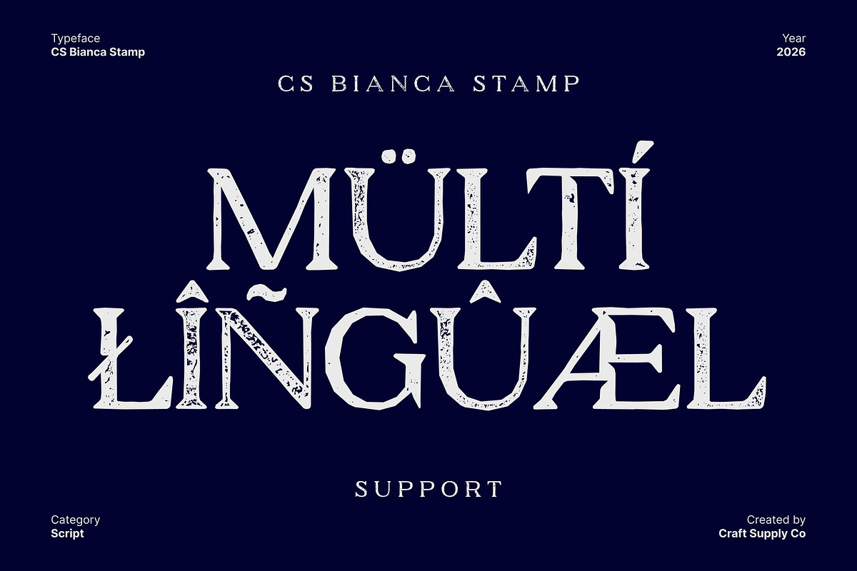 CS Bianca Stamp, a Serif Font by Craft Supply Co. (Photo 7 of 8)