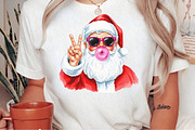 Retro Santa Christmas Blowing Bubble, an Illustration by Craft Nest (Thumbnail 2 of 6)