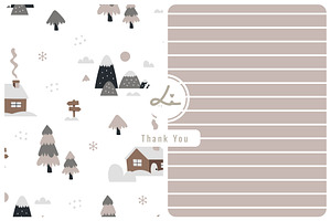 Winter Village and Forest Pattern