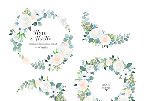 Rose And Thistle Clip Art Bundle