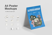 A4 Poster Mockups, an Advertising Mockup by graphiccrew (Thumbnail 1 of 16)