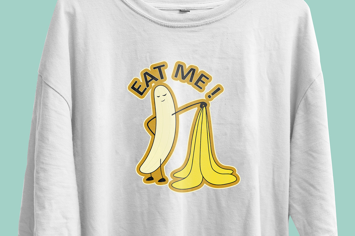 Eat Me Funny Banana T-Shirt Design, an Object Illustration by Ahluva Studio (Photo 4 of 6)