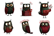 Whimsical valentine Owl Clipart, an Illustration by Dream Creation (Thumbnail 4 of 8)