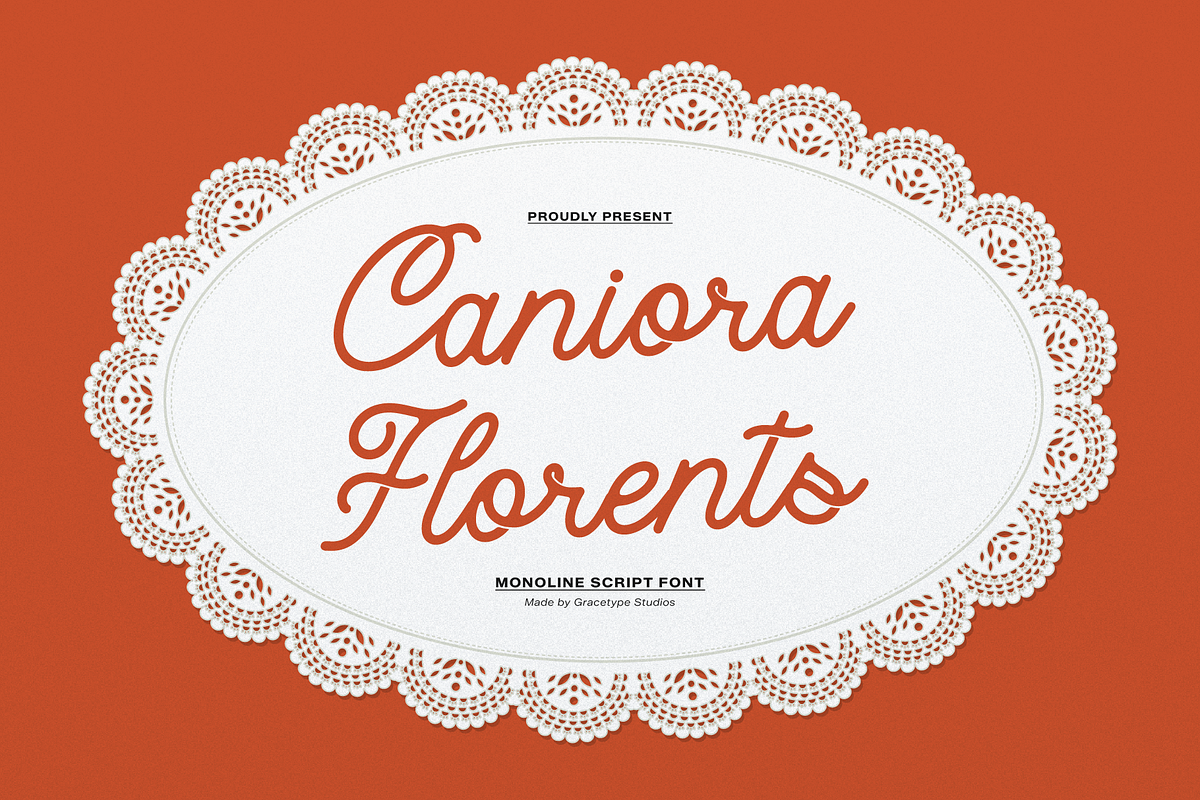 Caniora Florents | Monoline Script, a Script Font by gracetype_studio (Photo 1 of 12)