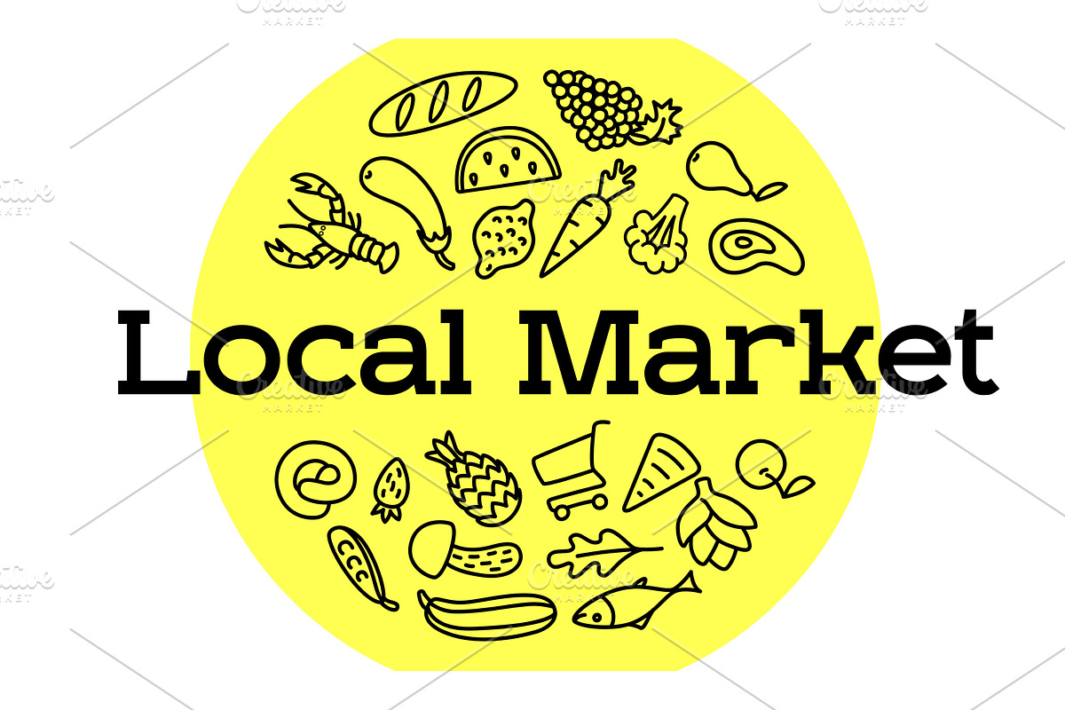 Fresh food market grocery symbol, a Branding & Logo Template by Foxys Graphic