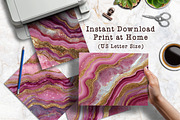 Blush Pink Agate Textures Scrapbooks, a Background Graphic by V Design Creator (Thumbnail 3 of 12)