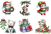 Kitten Christmas Clipart, an Illustration by DreamArtGraphic (Thumbnail 3 of 6)
