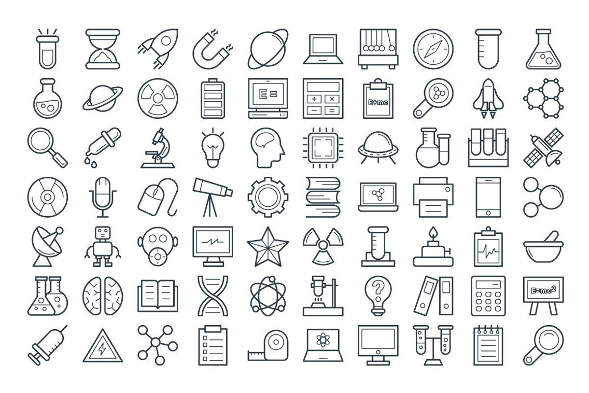 100+ Science and Technology Icons, an Outline Icon by Vectors Market (Photo 2 of 3)