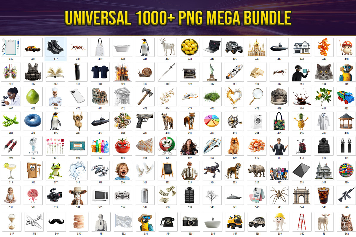 Universal PNG Clipart Mega Bundle, an Object Graphic by Pixeness Studio (Photo 2 of 2)