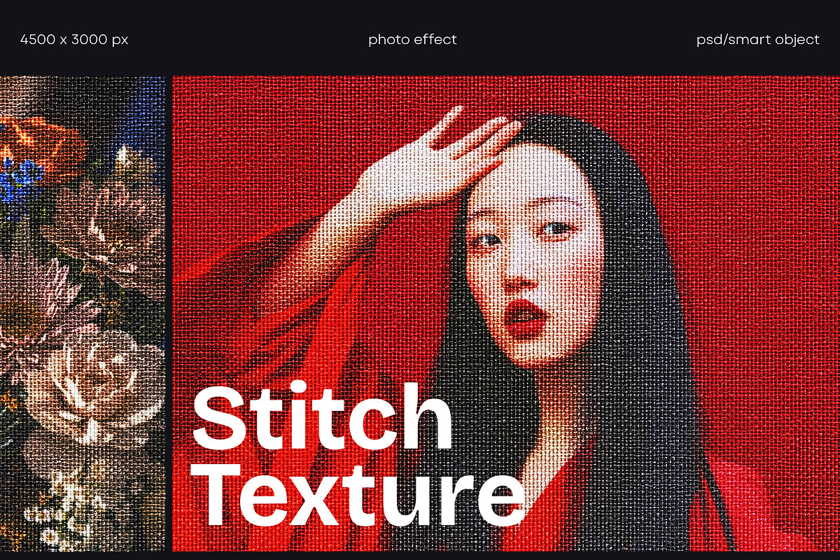 Stitch Texture Photo Effect, a Layer Style Add-On by tatiankaart (Photo 1 of 7)