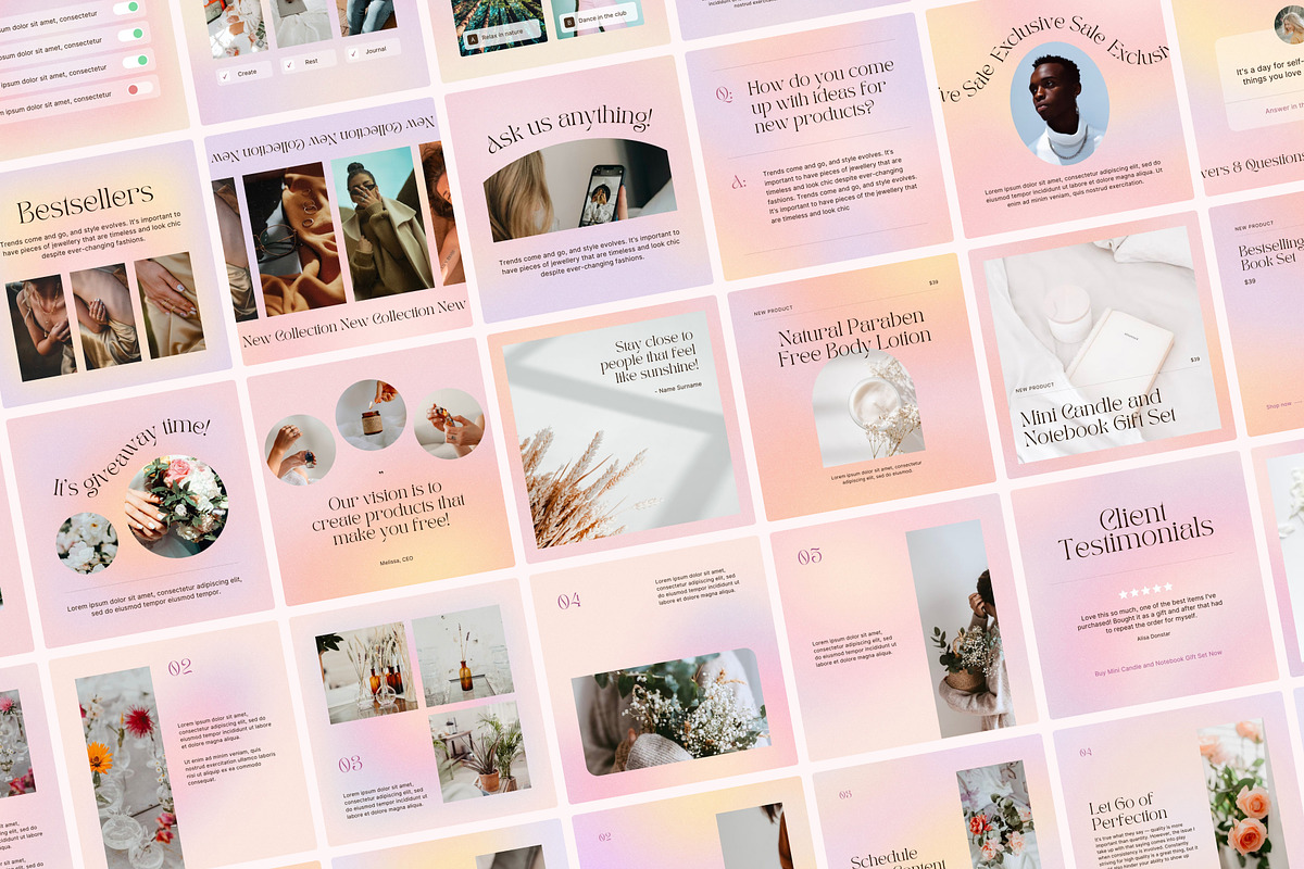 Pink Pastel Gradient Instagram CANVA, a Social Media Template by Alice Store (Photo 6 of 8)