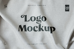 Fabric Print Effect Logo Mockup