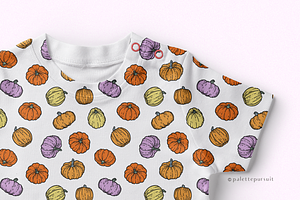 Pumpkin Patch Vector Pattern Set