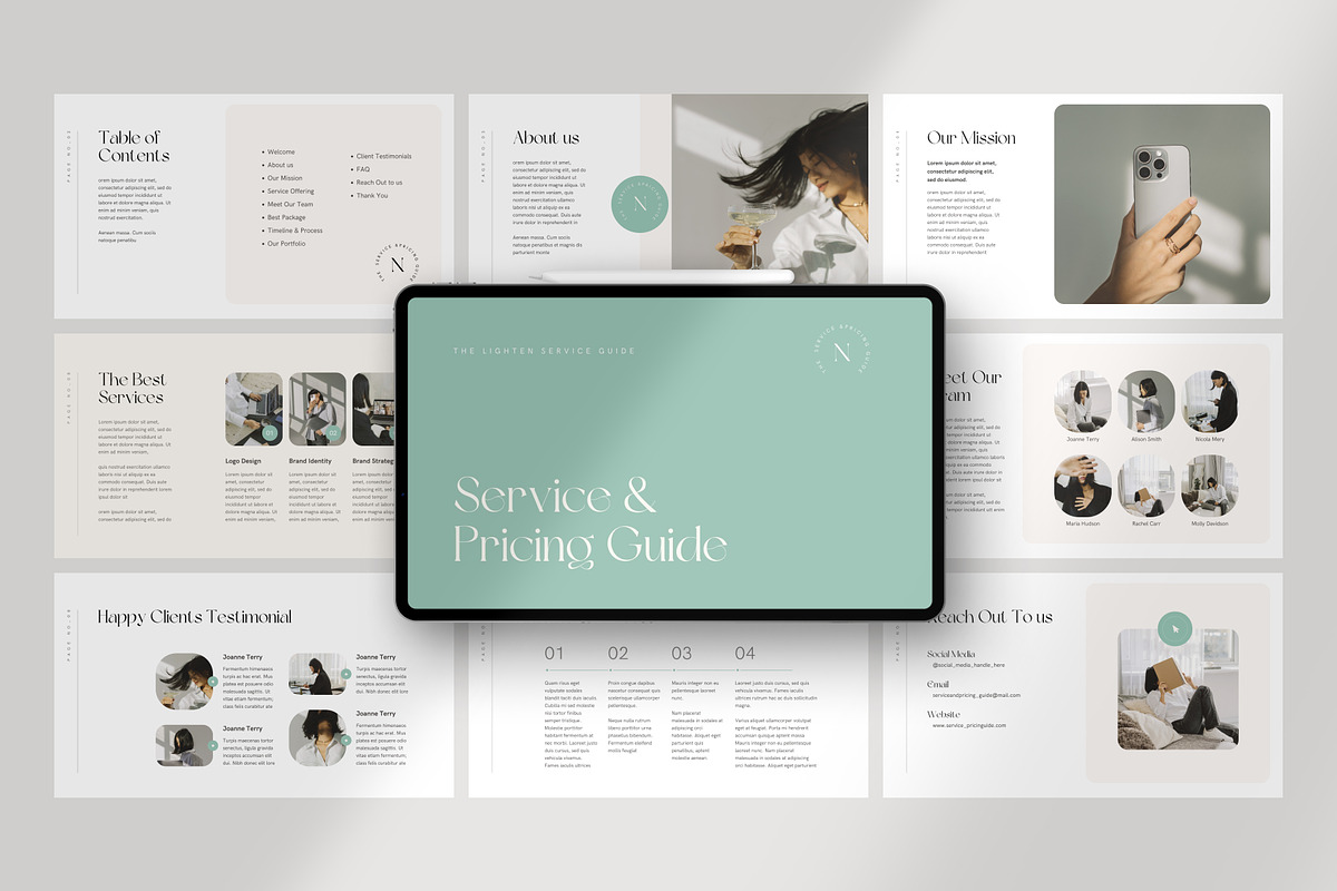 Service and Pricing Guide Canva, a Presentation Template by Lunaria (Photo 1 of 7)