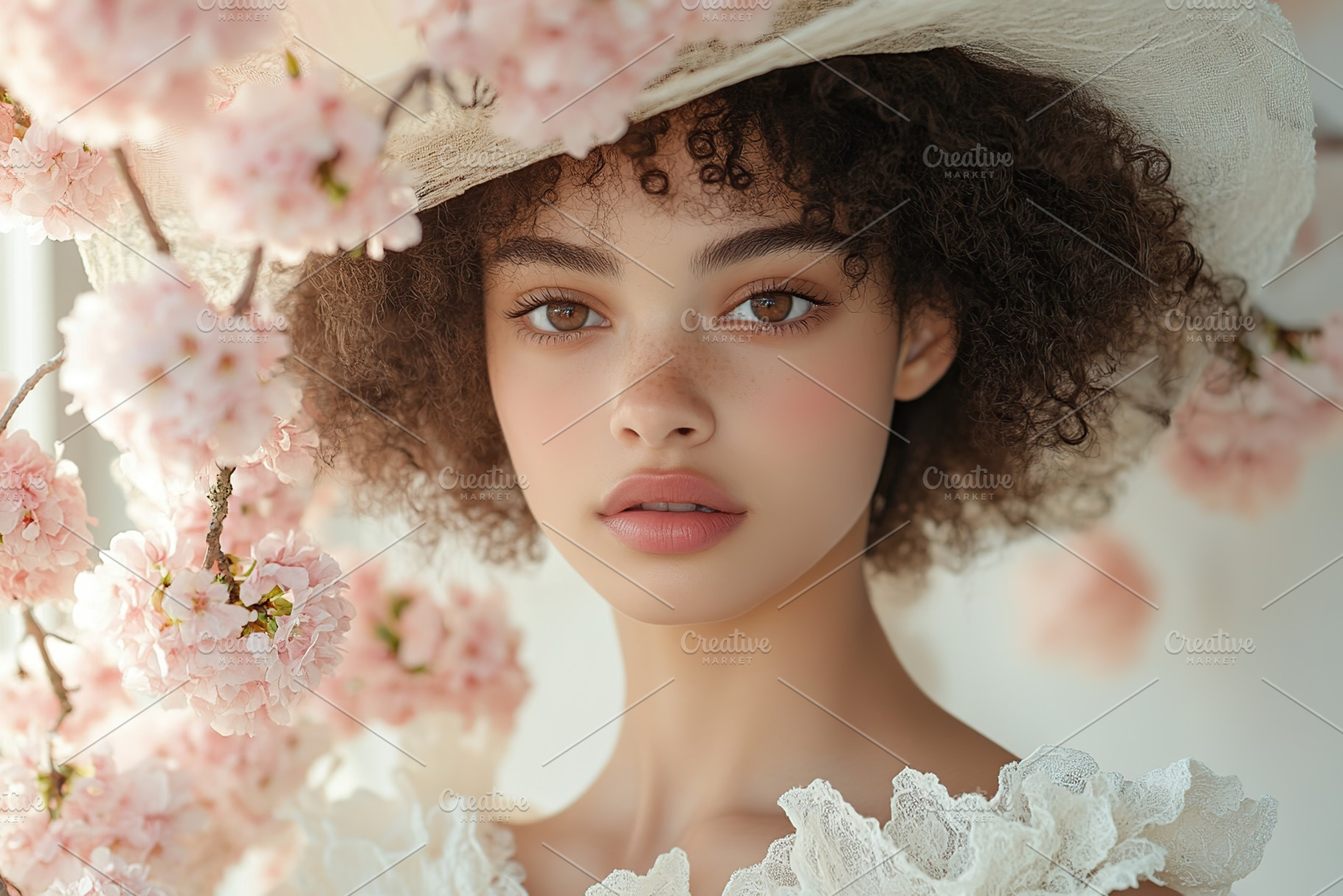 Portrait of young woman standing among the flowering trees, a Beauty & Fashion Photo by AlyaAnd