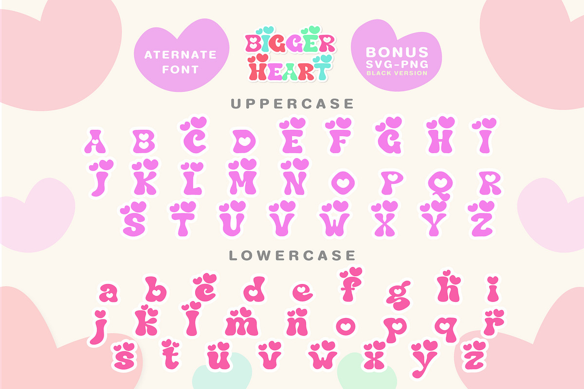 Bigger Heart Font, a Handwritten Font by KengGraphic (Photo 8 of 8)