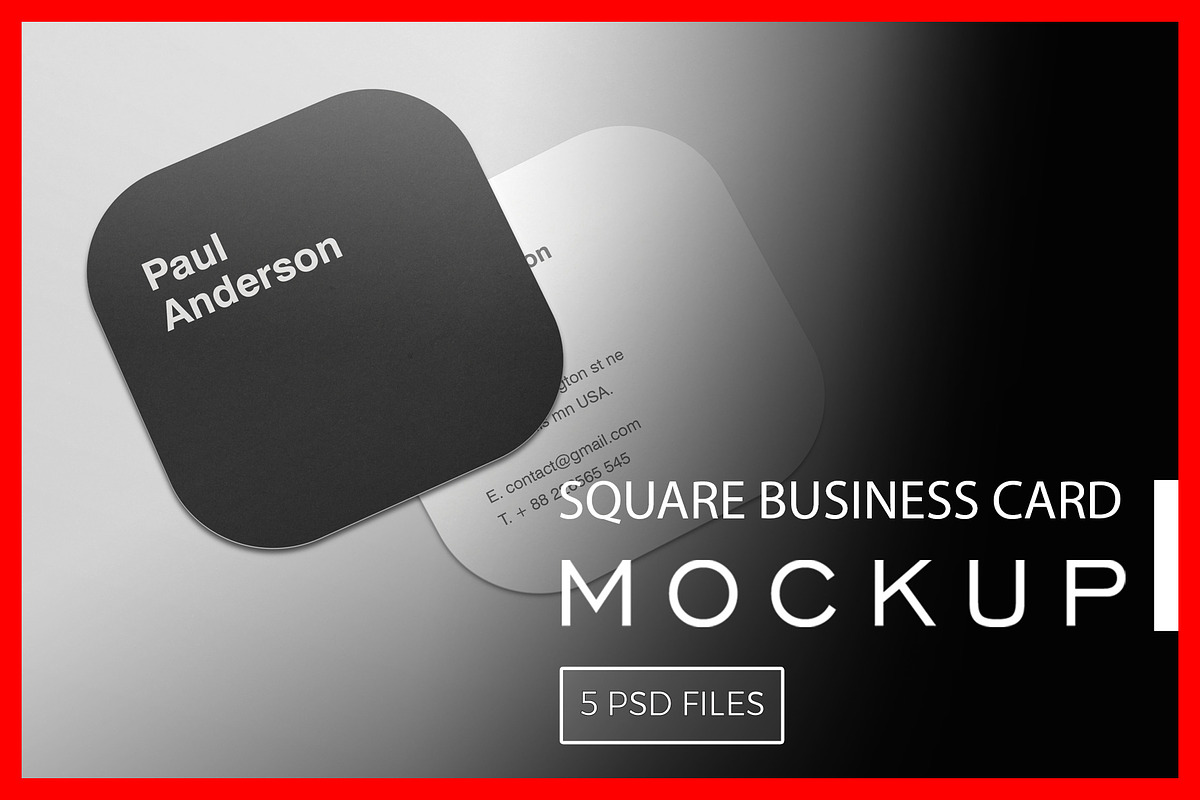 Square Business Card Mockups, a Print Template by resumetemplathttps://d3es (Photo 1 of 6)