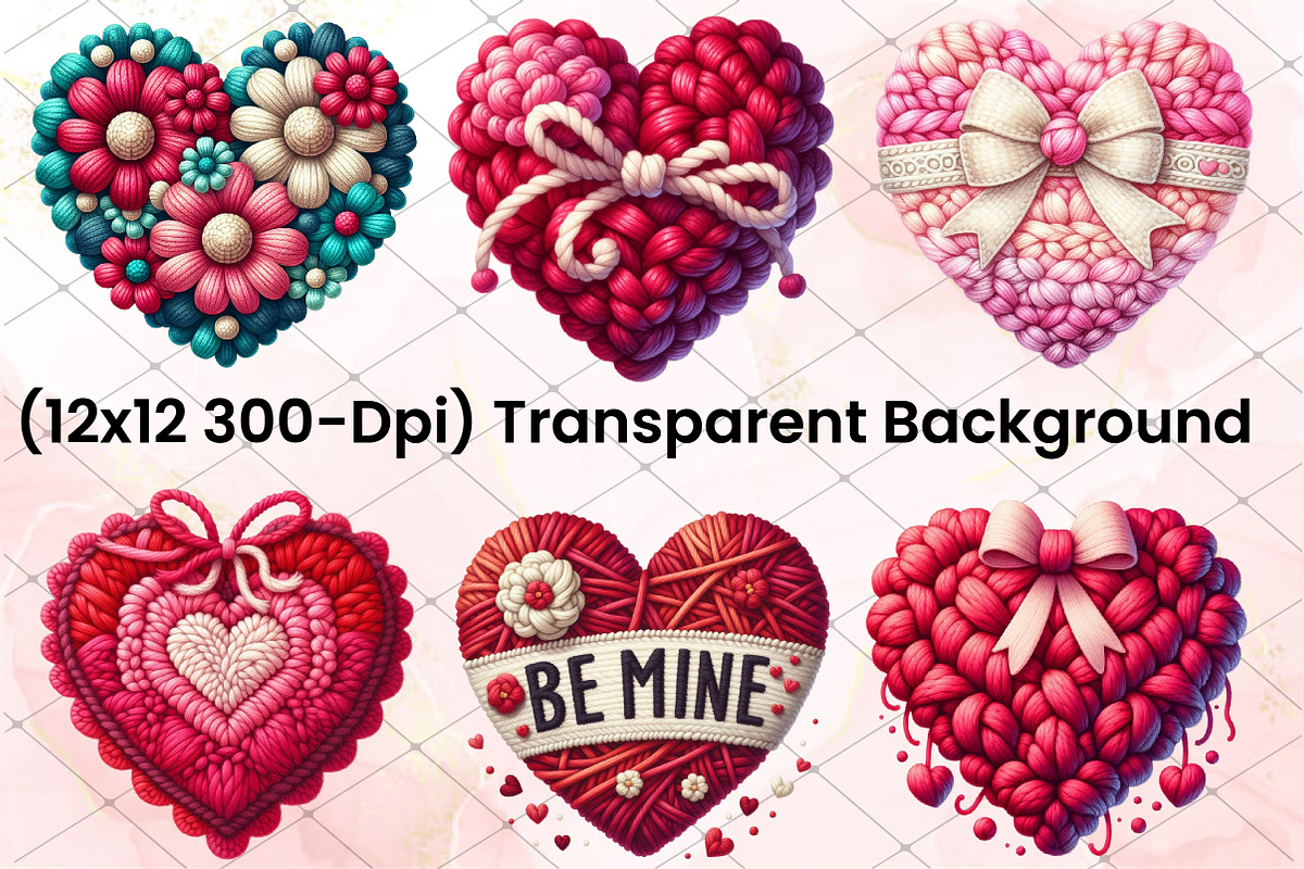 Valentine Faux Crochet Design Bundle, an Illustration by RobertsArt (Photo 3 of 7)