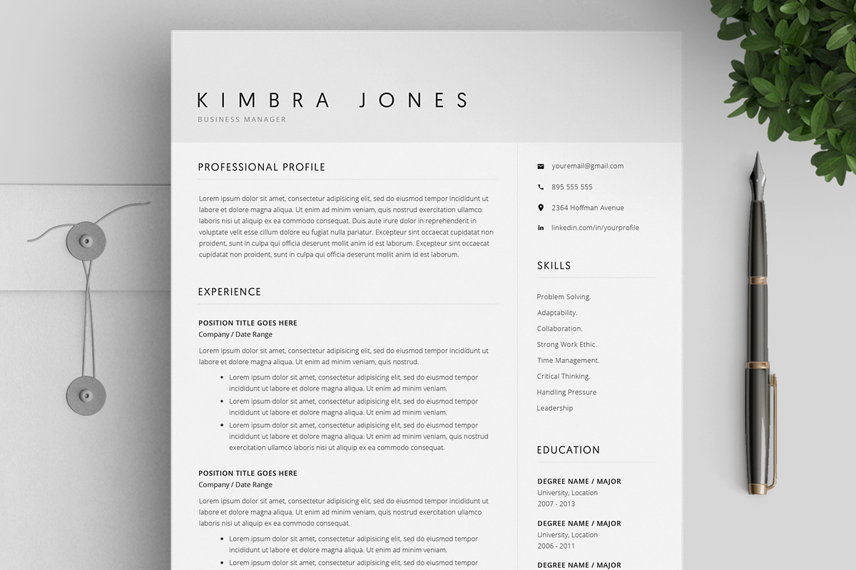 Resume Template / 4 Pages CV, a Resume Template by SalientResume (Photo 1 of 5)