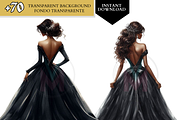 Princess Clipart Black Dress quince, a Person Illustration by VM PARTYS  BY TAIRUMA (Thumbnail 6 of 10)