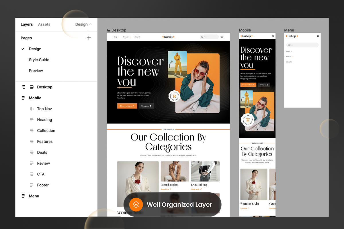 Fashion Brand Landing Page, a Landing Page Template by SLAB! Design (Photo 5 of 5)
