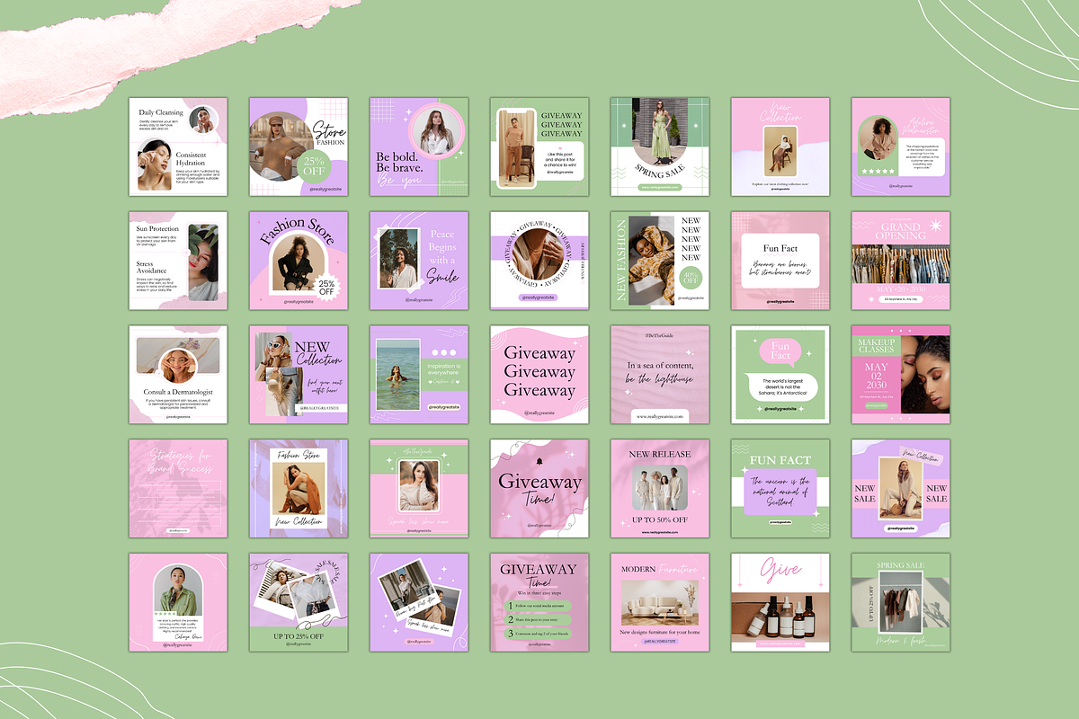 340 Social Media Post Template Canva, a Templates & Theme by TemplateCastleStore (Photo 2 of 10)